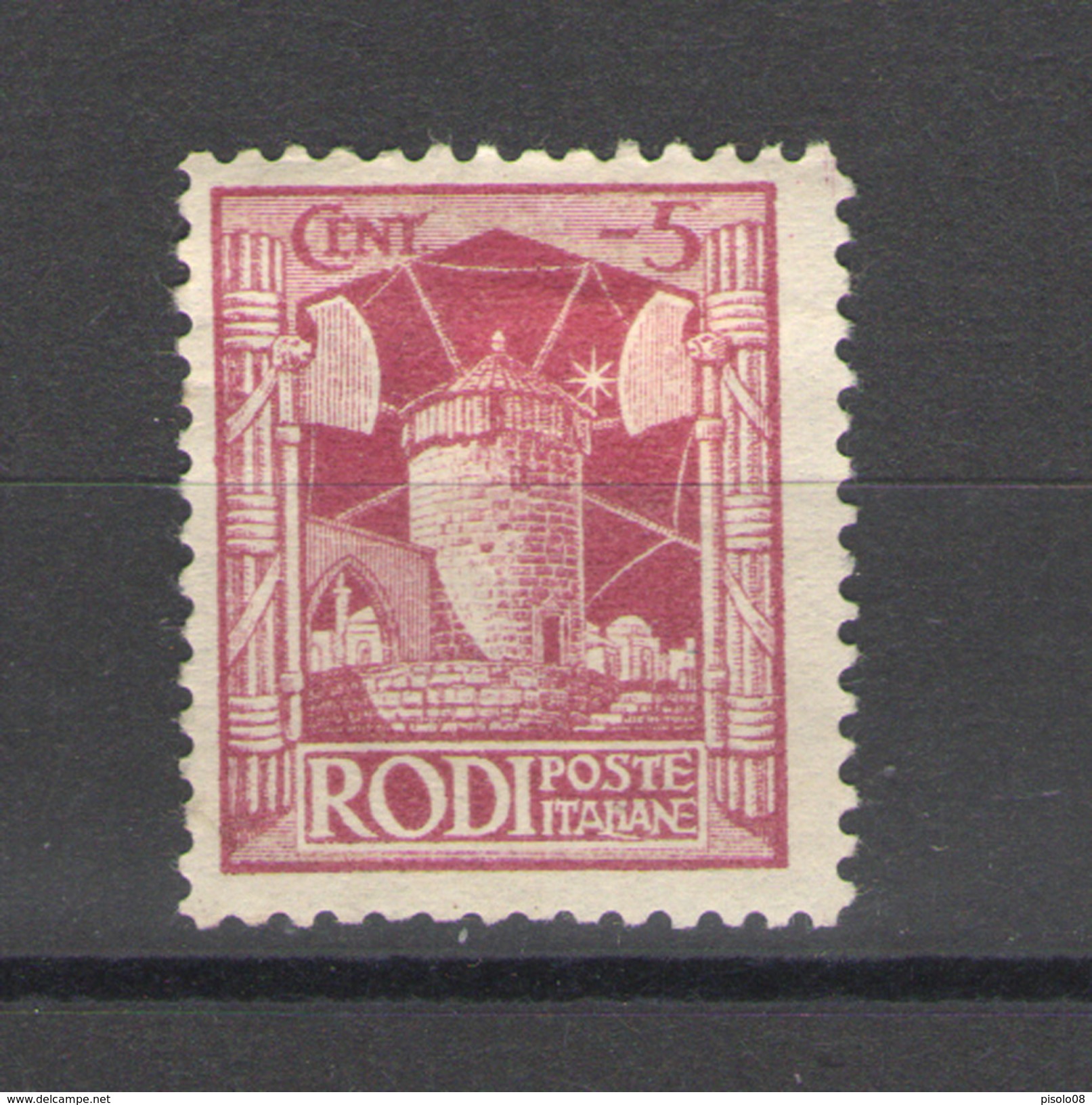 EGEO 1929 PITTORICA DENT. 11 5 LIRE * GOMMA ORIGINALE - Egée (Admin. Autonome)