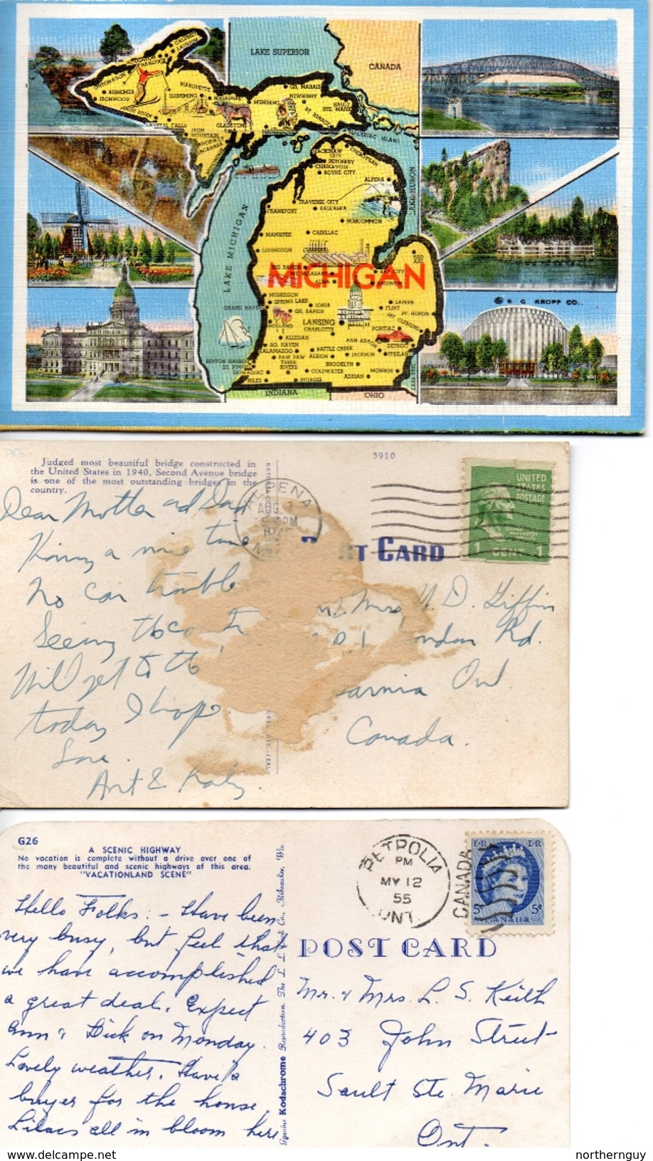3- ALPENA, Michigan, USA, Postcards, Souvenir Folder - Autres & Non Classés