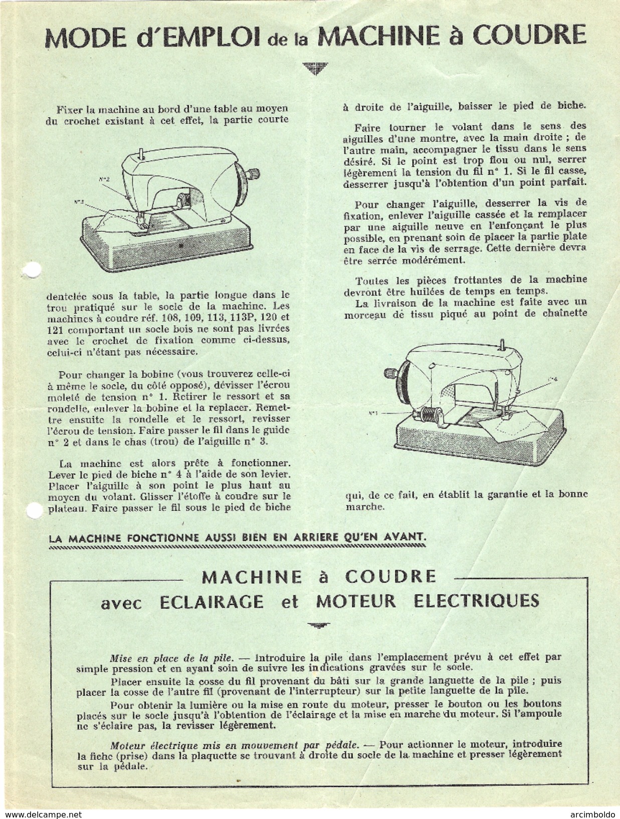 Mode D'emploi Machine à Coudre (SINGER) - Textile & Vestimentaire