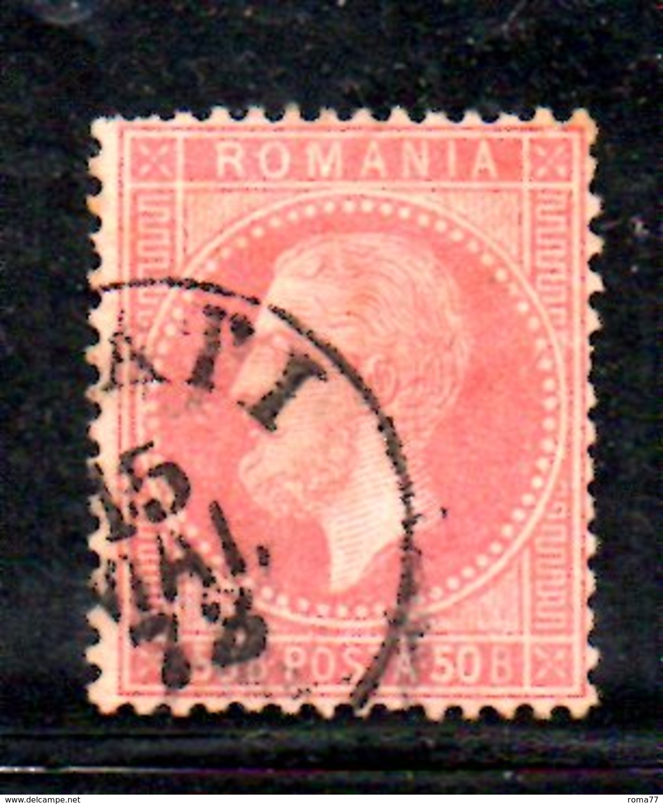 XP356 - ROMANIA 1872 , 50 B. Dent 14x13 1/2 - 1858-1880 Fürstentum Moldau