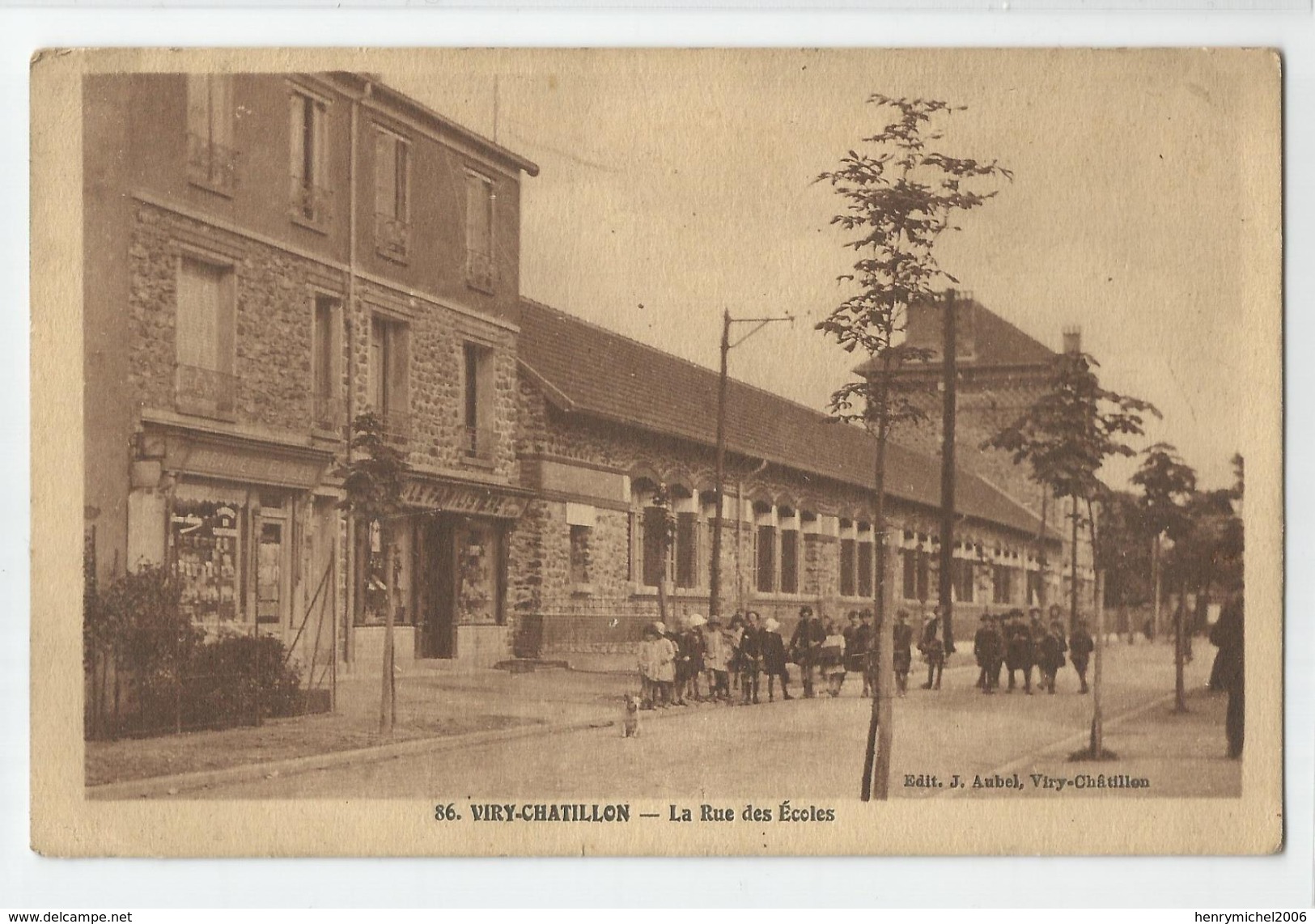 91 Essonne Viry Chatillon La Rue Des écoles Animées - Viry-Châtillon