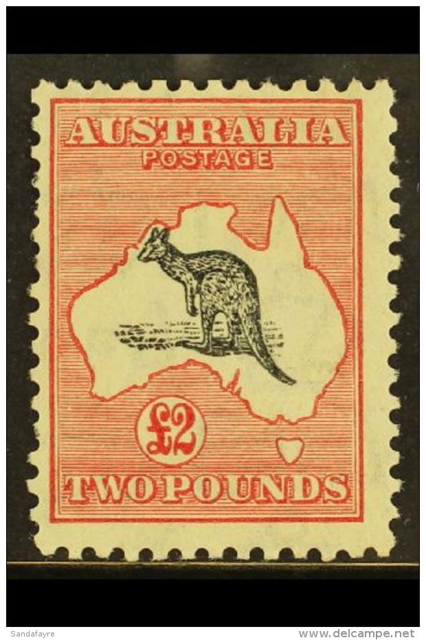 1931-36 &pound;2 Black &amp; Rose Kangaroo, SG 138, Fine Mint, Centered Top Left But Well Clear From Perforations,... - Other & Unclassified