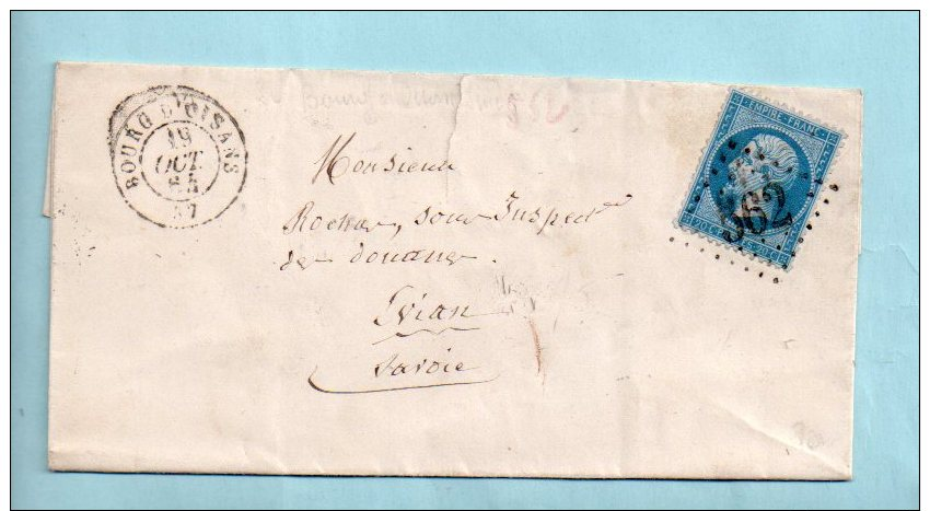 Isère : N° 22. G.C. 562 De Bourg D'Oisans + Cachet Type 15 Du 19/10/1864. (39173) - 1849-1876: Classic Period