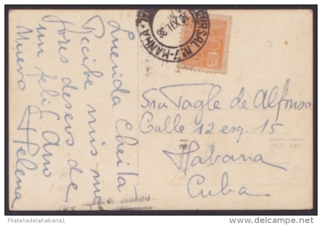 F-EX3099 BRASIL BRAZIL 1936 POSTCARD RIO DE JANEIRO TO CUBA. - Covers & Documents