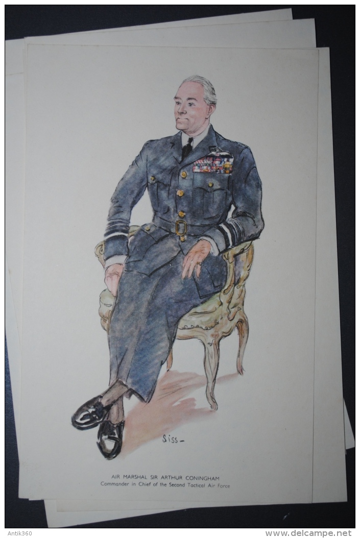 Lot de 15 portraits des Officiers de la Seconde Guerre Mondiale par SISS - WW2 39-45