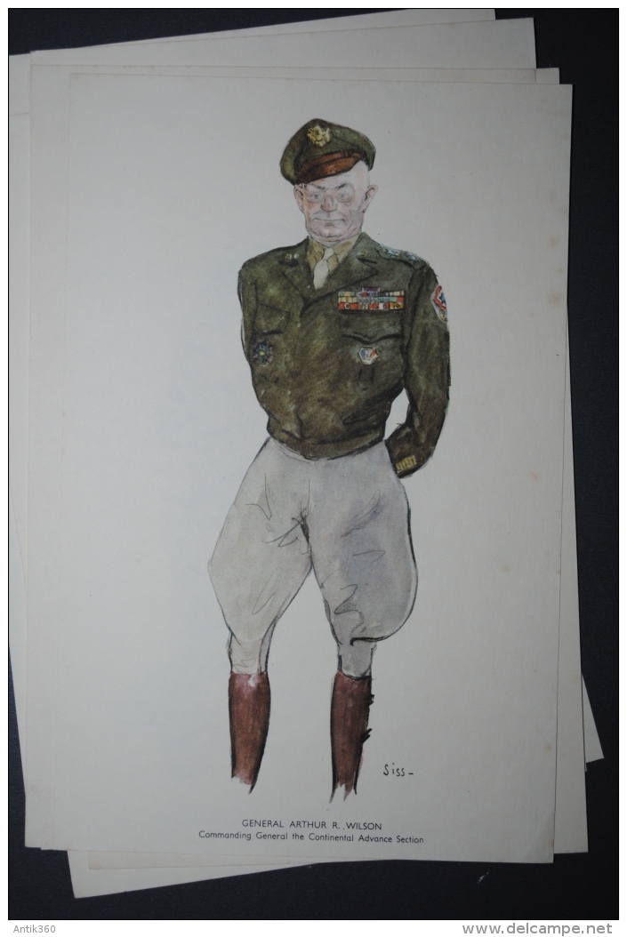 Lot de 15 portraits des Officiers de la Seconde Guerre Mondiale par SISS - WW2 39-45