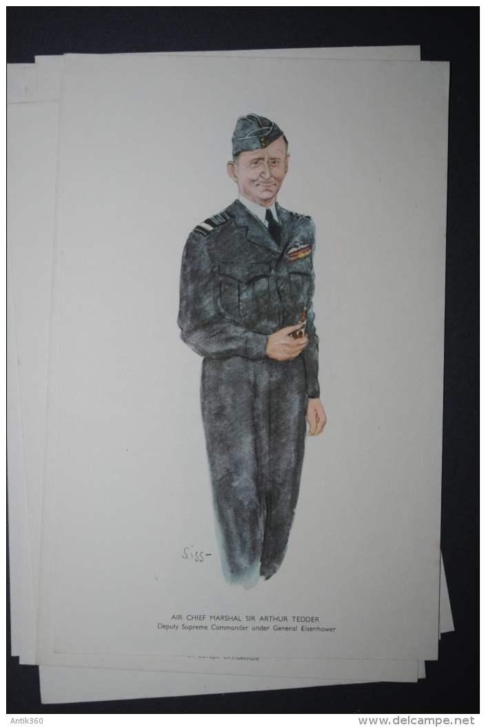 Lot de 15 portraits des Officiers de la Seconde Guerre Mondiale par SISS - WW2 39-45