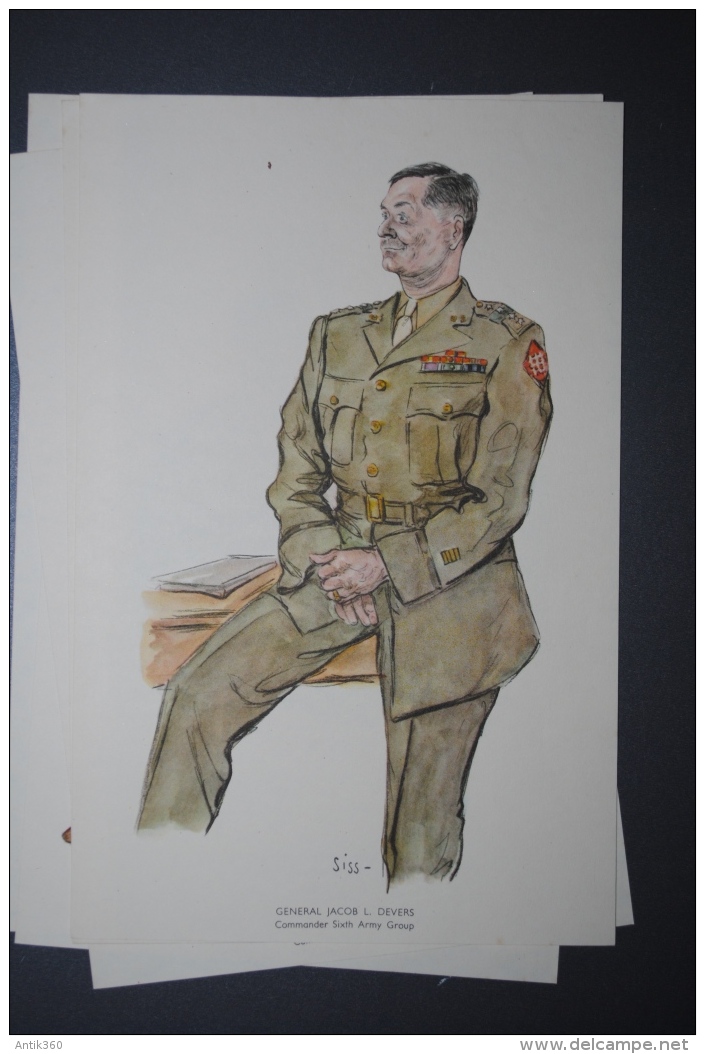 Lot de 15 portraits des Officiers de la Seconde Guerre Mondiale par SISS - WW2 39-45