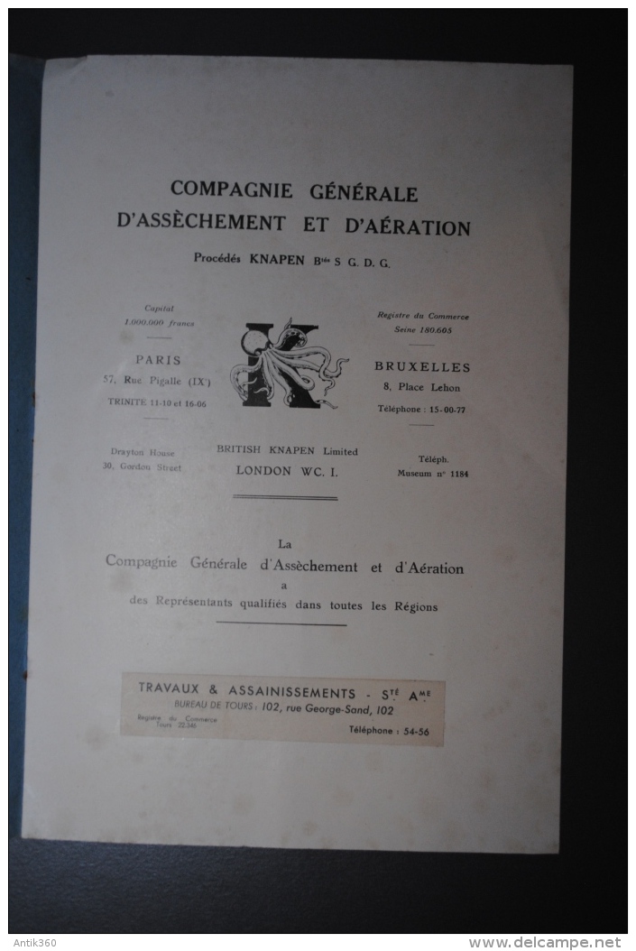 Ancien Catalogue Procédé Assainissement Aération Knapen 4 Pages - 1900 – 1949