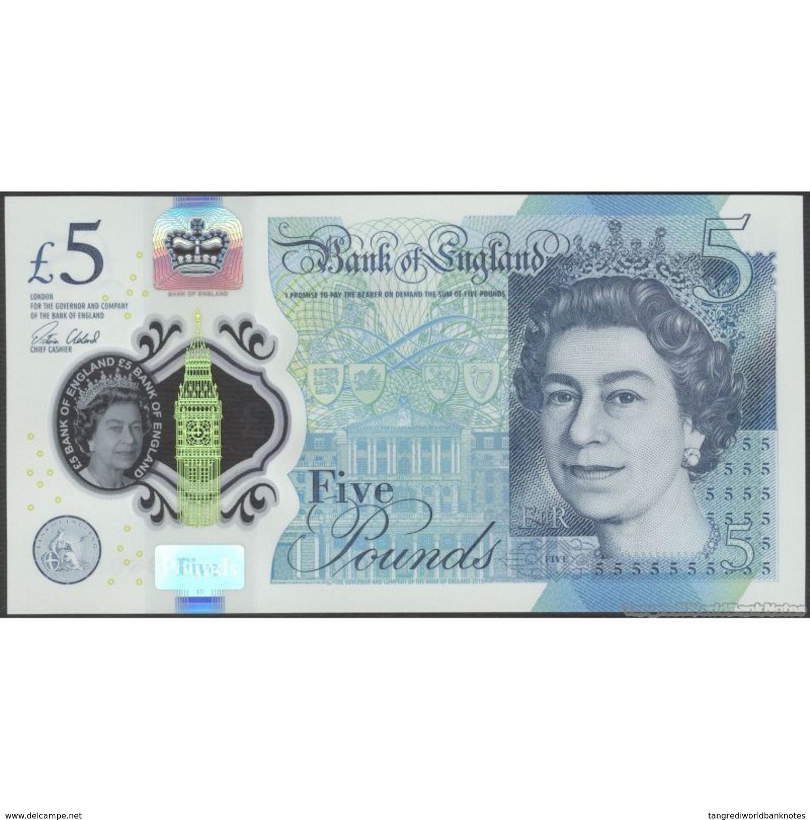 TWN - GREAT BRITAIN New - 5 Pounds 2015 (2016) UNC Polymer, Various Prefixes - FREE SHIPPING On Orders Over EUR 150 - 5 Pounds