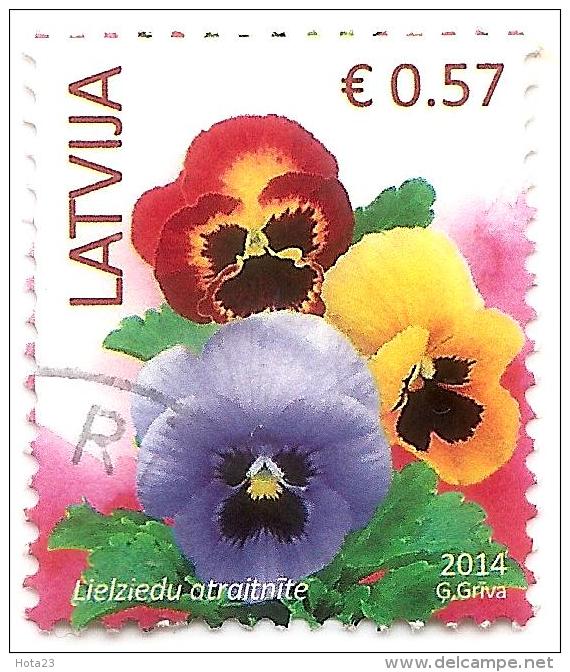 Latvia Lettland Lettonie 2014  Flowers - Pansies,  Stamp  USED (0) - Lettonie