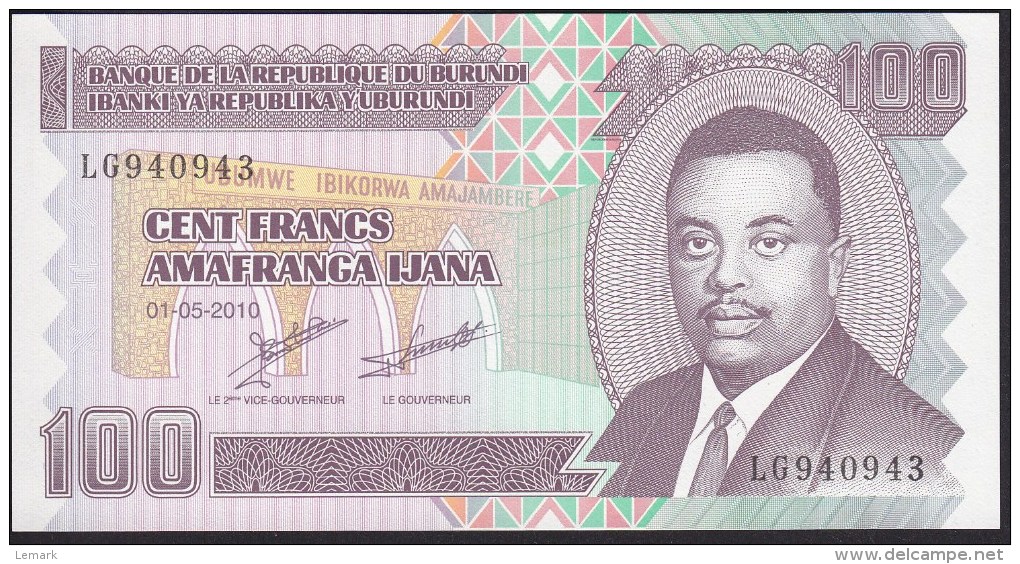 Burundi 100 Francs 2010 P44a UNC - Burundi