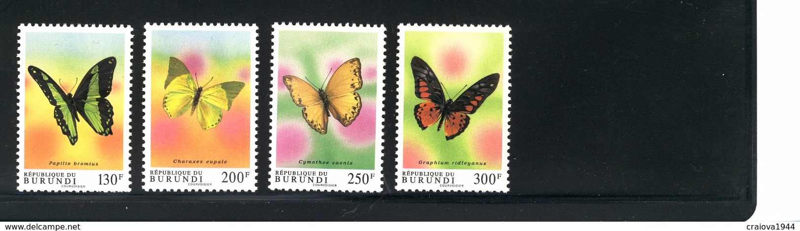 BURUNDI,1993, BUTTERFLIES ##706 - 708 & #708a $48.00 MNH - Nuovi