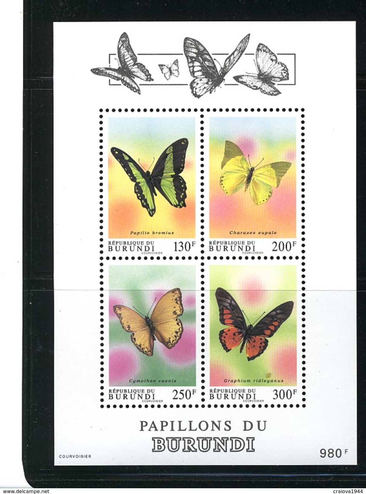 BURUNDI,1993, BUTTERFLIES ##706 - 708 & #708a $48.00 MNH - Nuevos