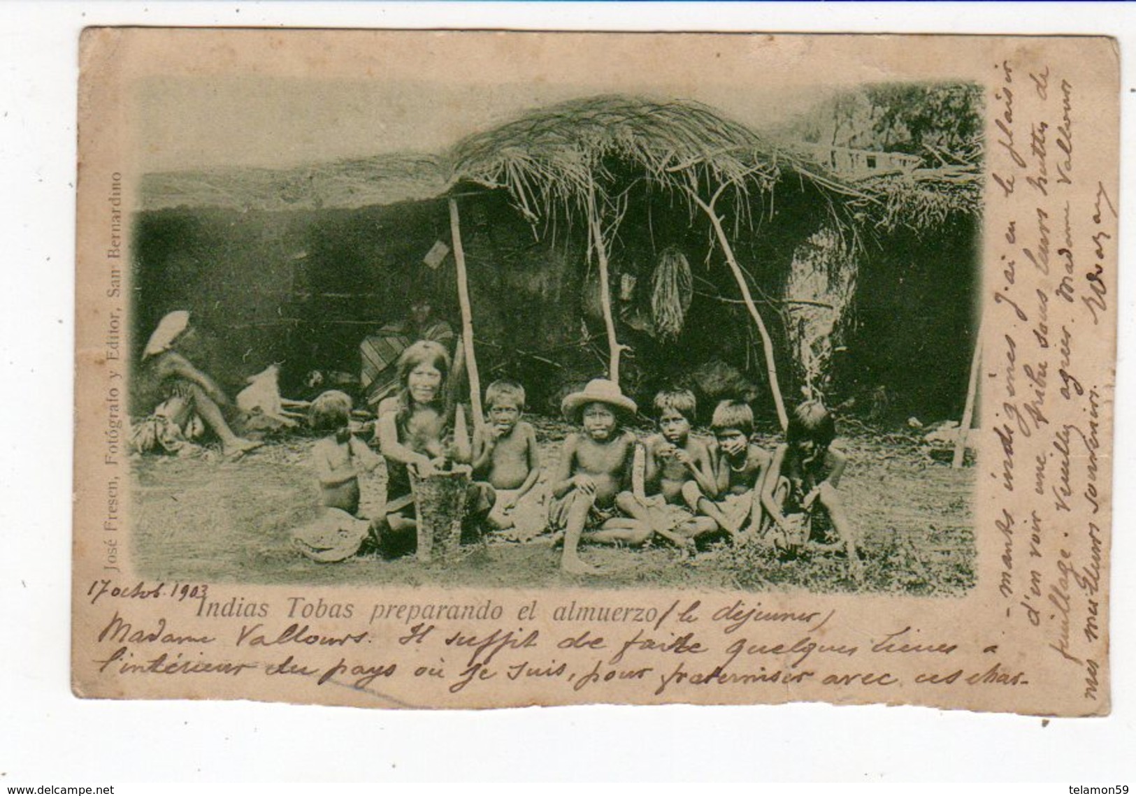 INDIAS TOBAS PREPARANDO EL ALMUERZO - Paraguay