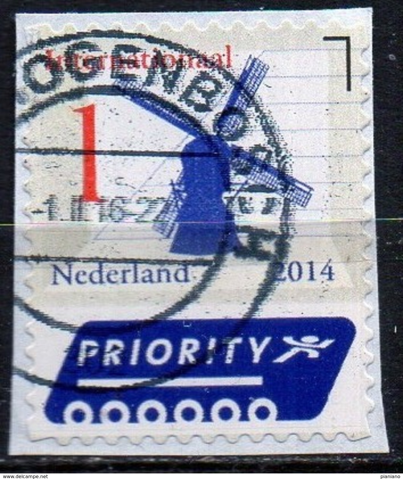 PIA - OLANDA - 2014 : Mulini A Vento - Francobollo Prioritario - Used Stamps