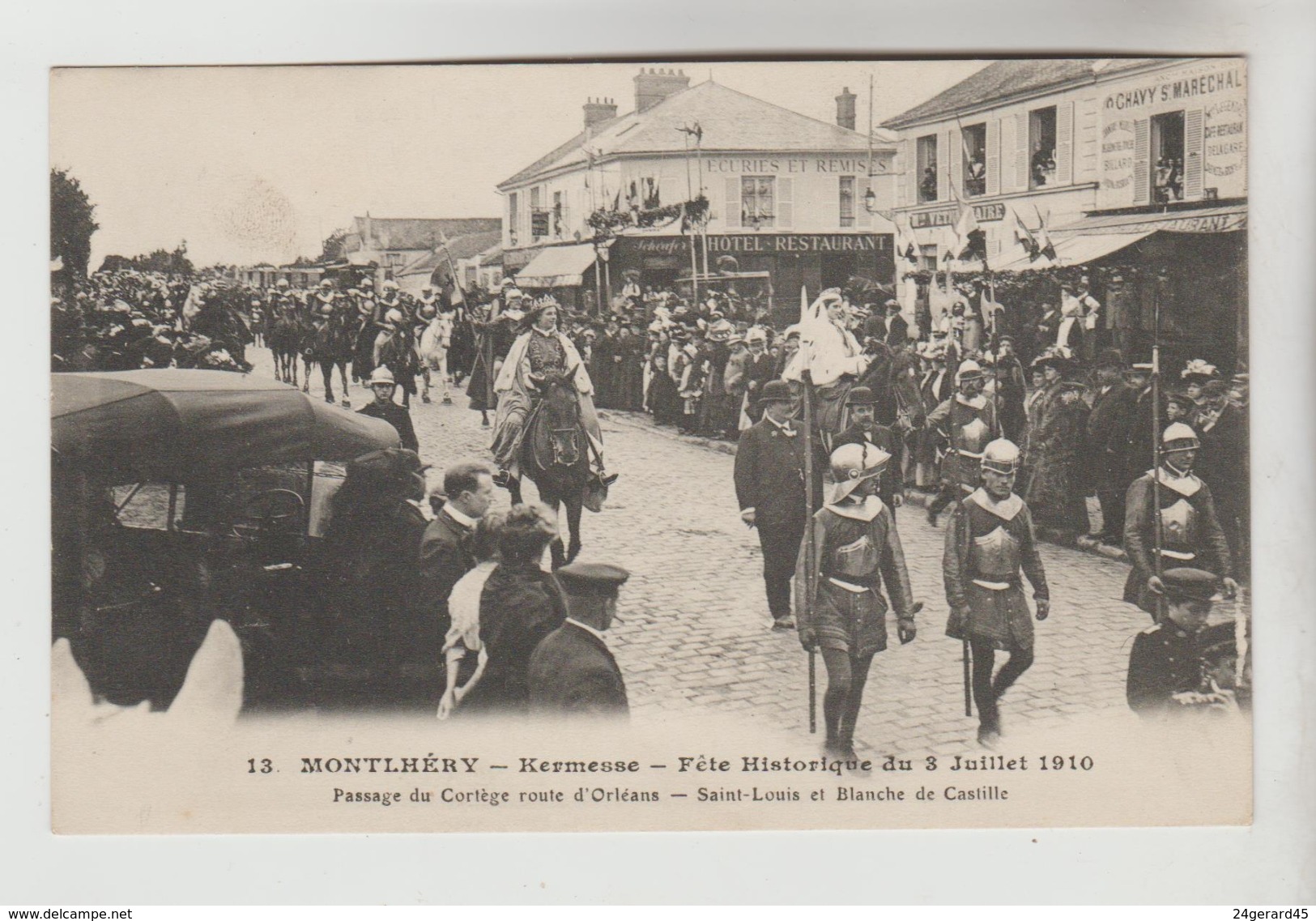 CPA MONTHLERY (Essonne) - 3 Juillet 1910 KERMESSE : Passage Cortège Route D'Orléans St Louis Et Blanche De Castille - Montlhery