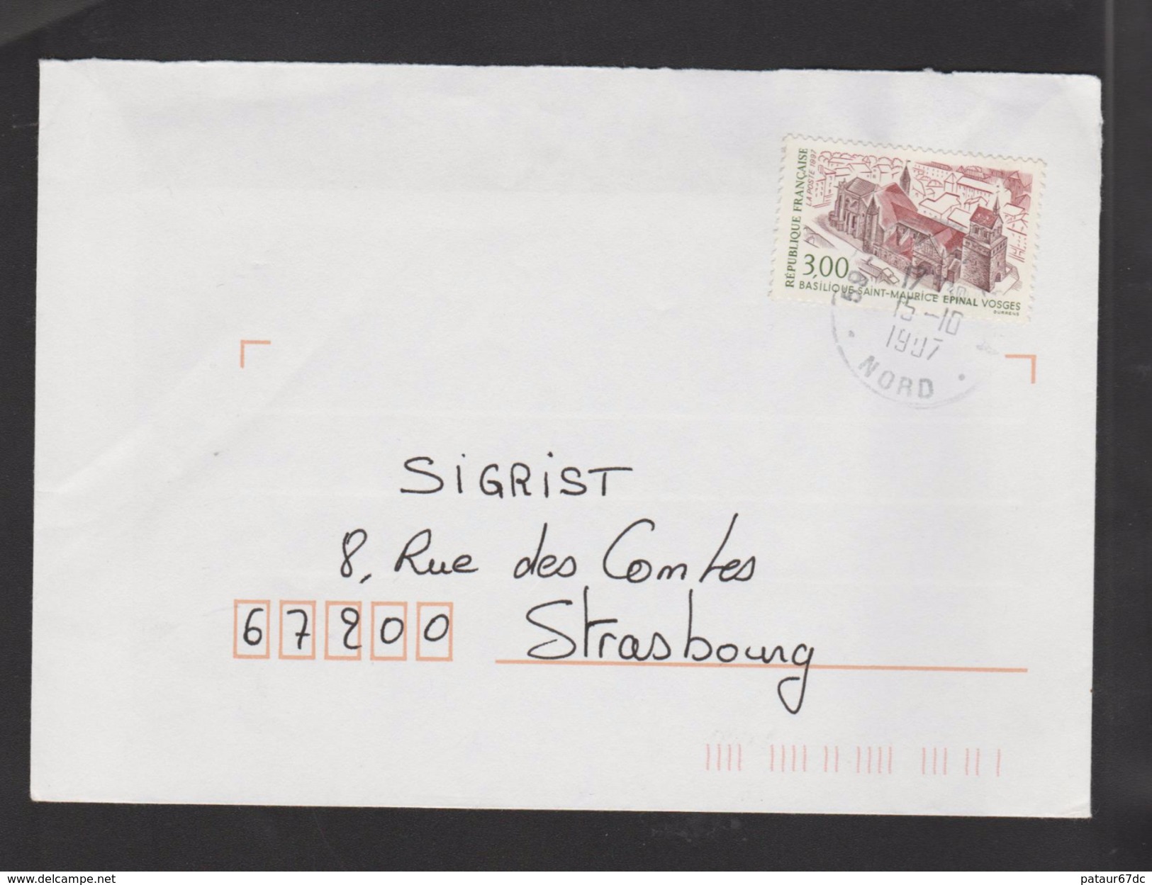 FRANCE / 1997 / Y&T N° 3108 : Basilique D´Epinal - Sur Pli Du 15/10/1997 - 1961-....