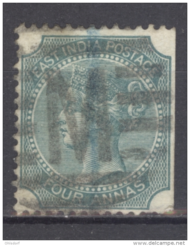 INDIA 1866-67: YT 27, O - FREE SHIPPING ABOVE 10 EURO - 1858-79 Kronenkolonie