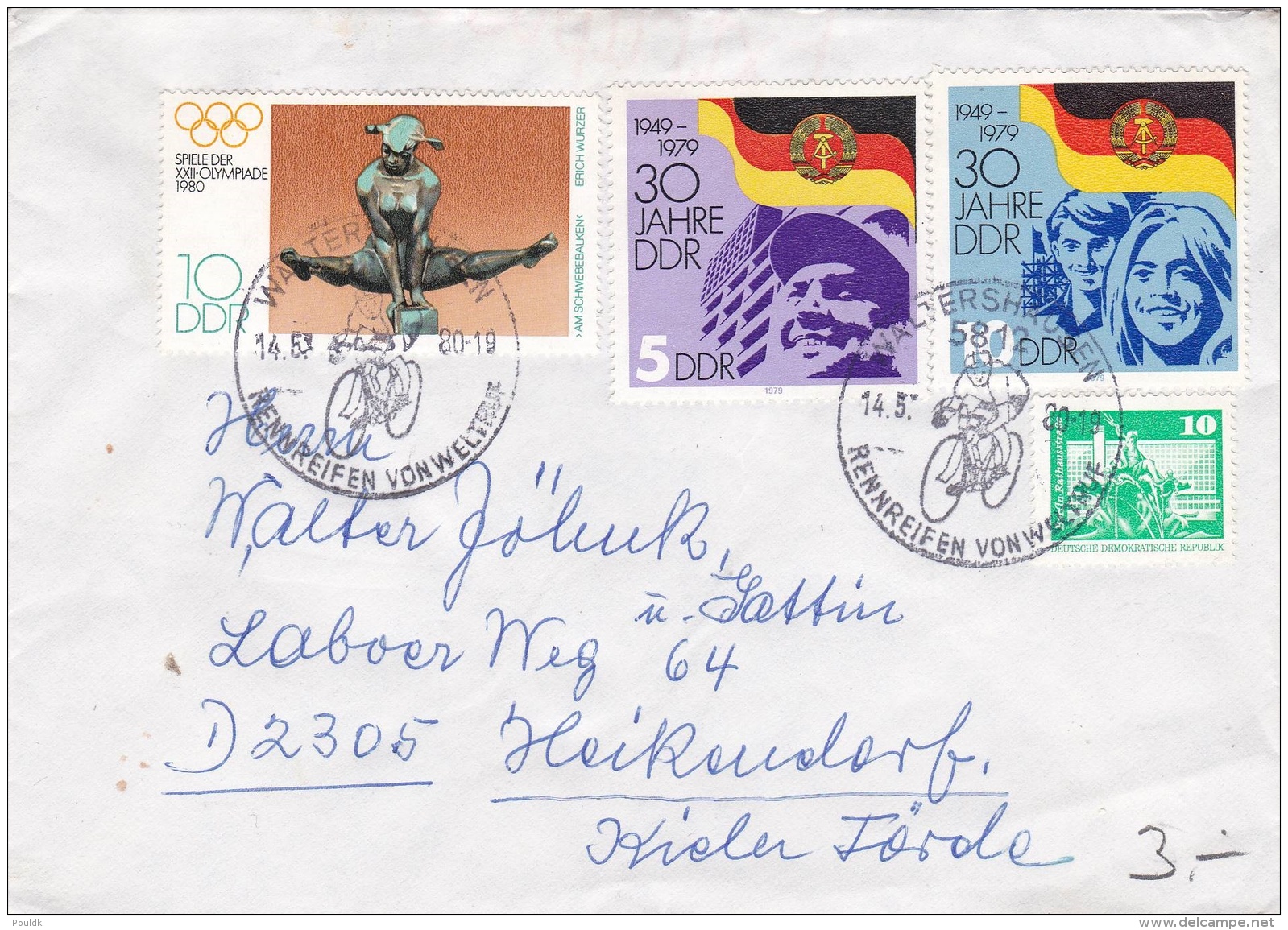 DDR Over Franked W/1980 Olympic Summer Games Posted  1980  (G64-98) - Verano 1980: Moscu