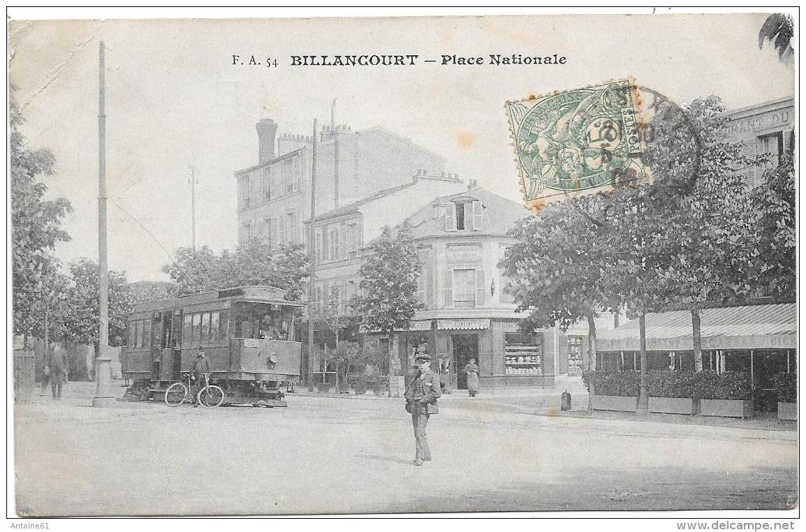 BILLANCOURT --Lot de 10 cpa -Marché ,place , Ecole, Restaurant, animation - toutes scannées