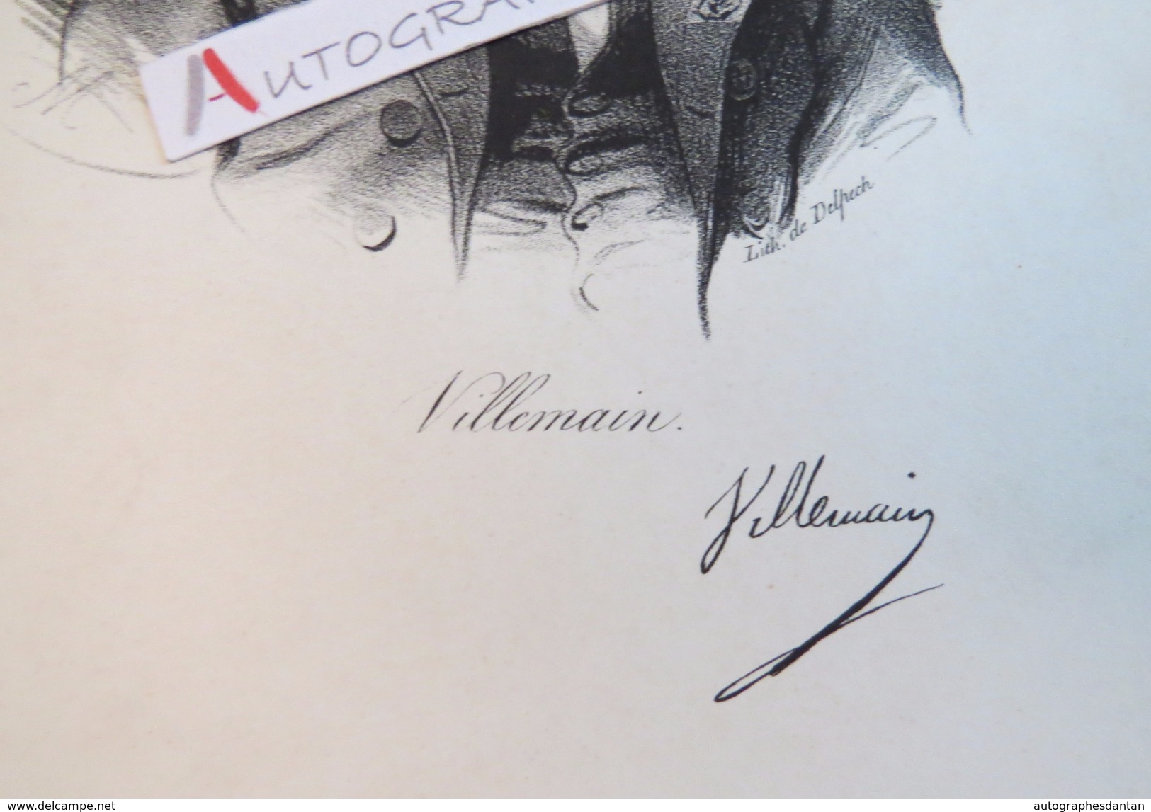 Gravure XIXè - Abel François VILLEMAIN - Ecrivain & Homme Politique - Signature Autographe Imprimée - Delpech - Estampes & Gravures