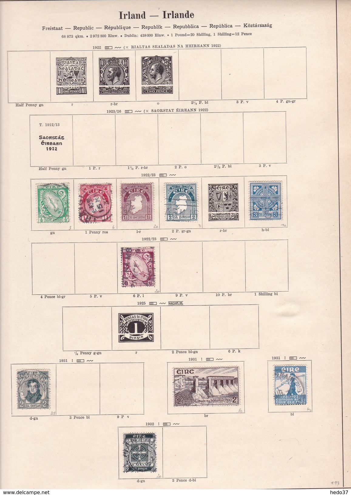 Irlande - Collection Vendue Page Par Page - Timbres Oblitérés / Neufs *(avec Charnière) -Qualité B/TB - Collections, Lots & Series