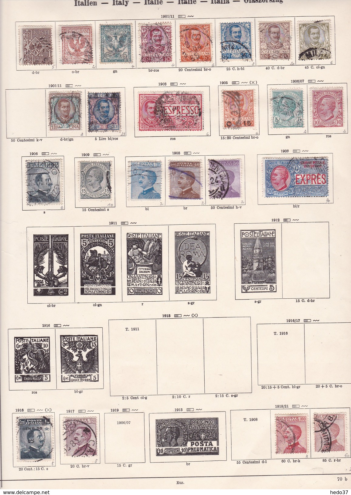 Italie - Collection Vendue Page Par Page - Timbres Oblitérés / Neufs *(avec Charnière) -Qualité B/TB - Collections