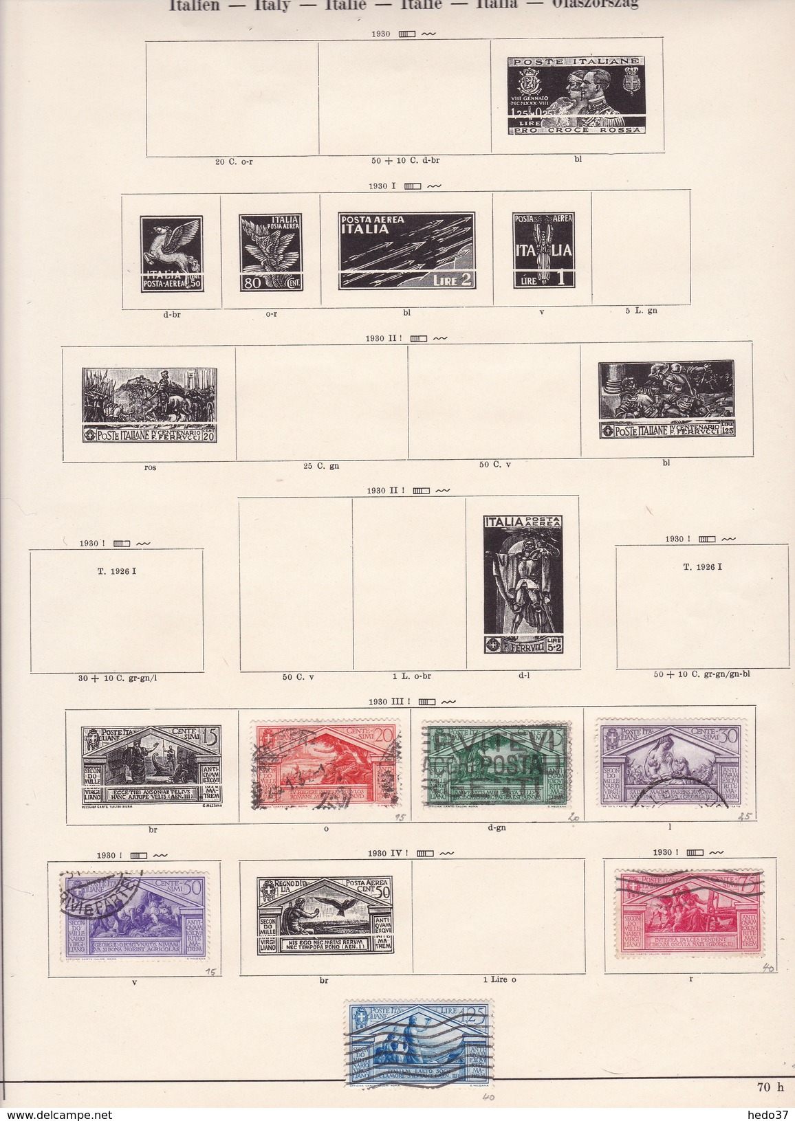 Italie - Collection Vendue Page Par Page - Timbres Oblitérés / Neufs *(avec Charnière) -Qualité B/TB - Collections