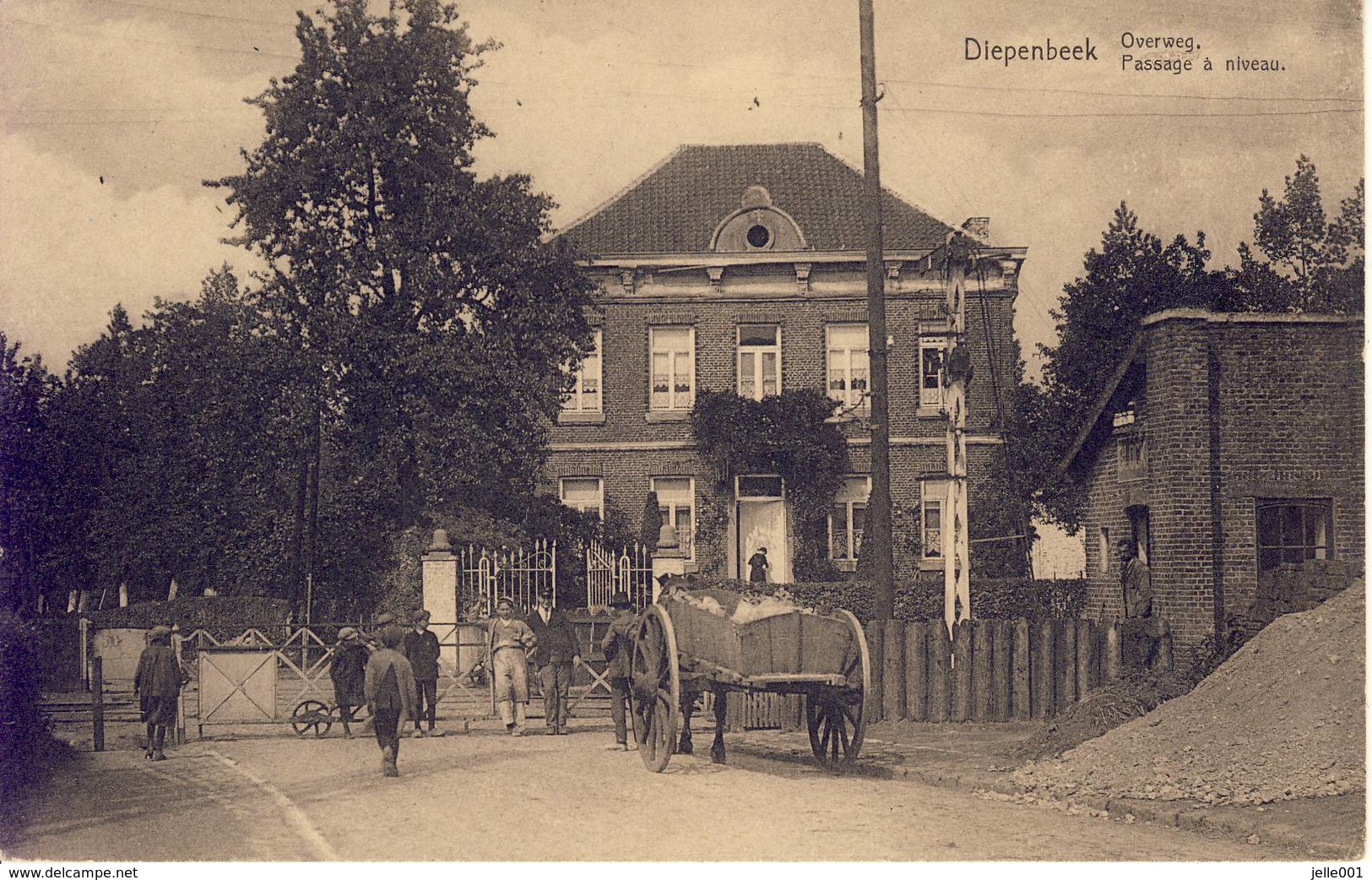 Diepenbeek Overweg (aan Treinspoor) Paard Met Kar - Diepenbeek