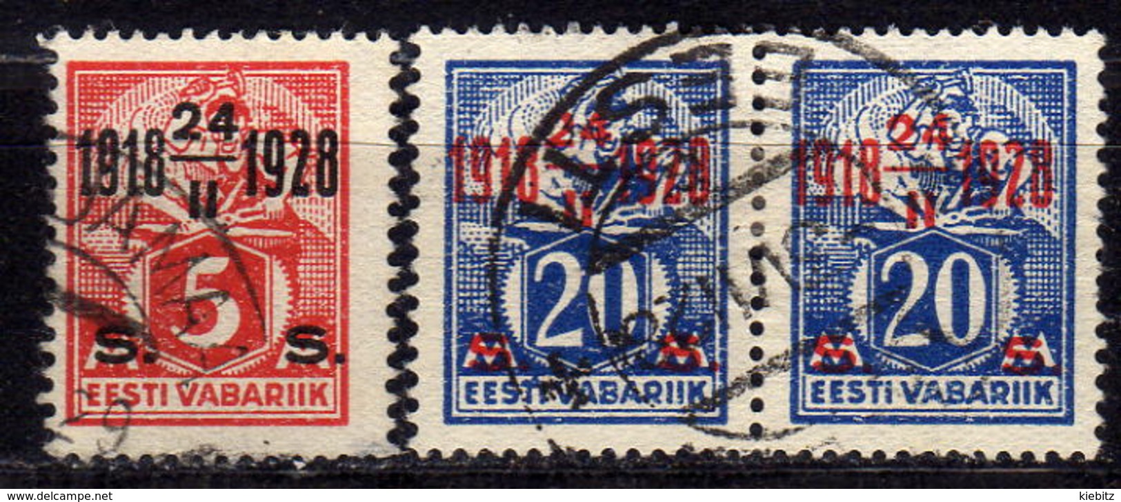 ESTLAND 1928 - MiNr: 69 + 72 Paar  Used - Estland