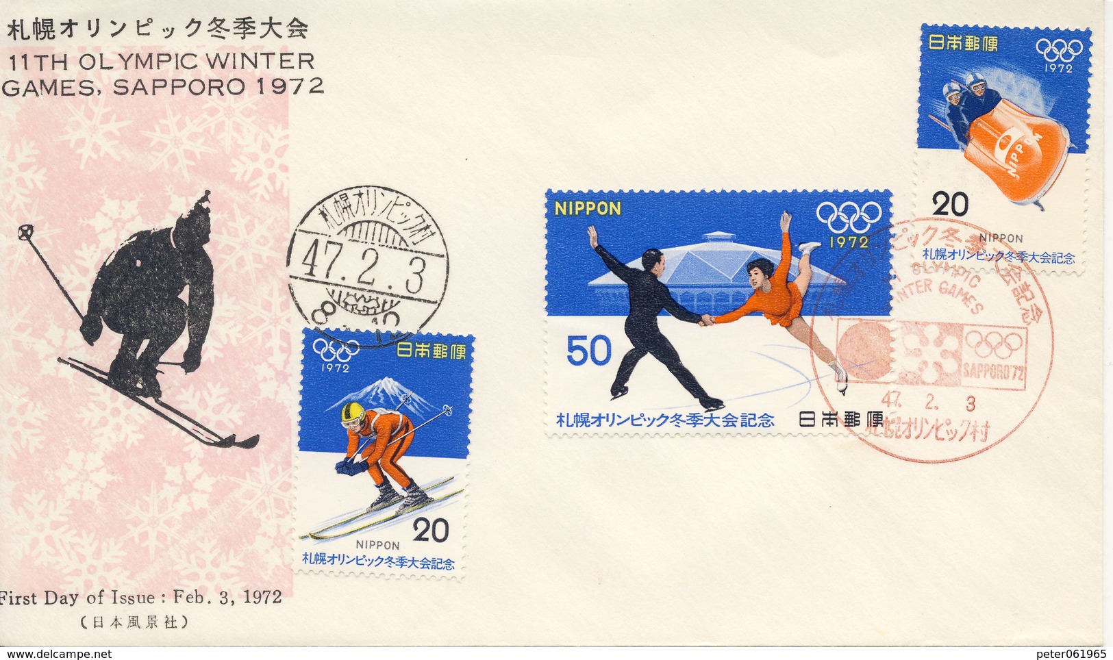 O.W.S. Sapporo: FDC Japan - 1972 - Winter 1972: Sapporo