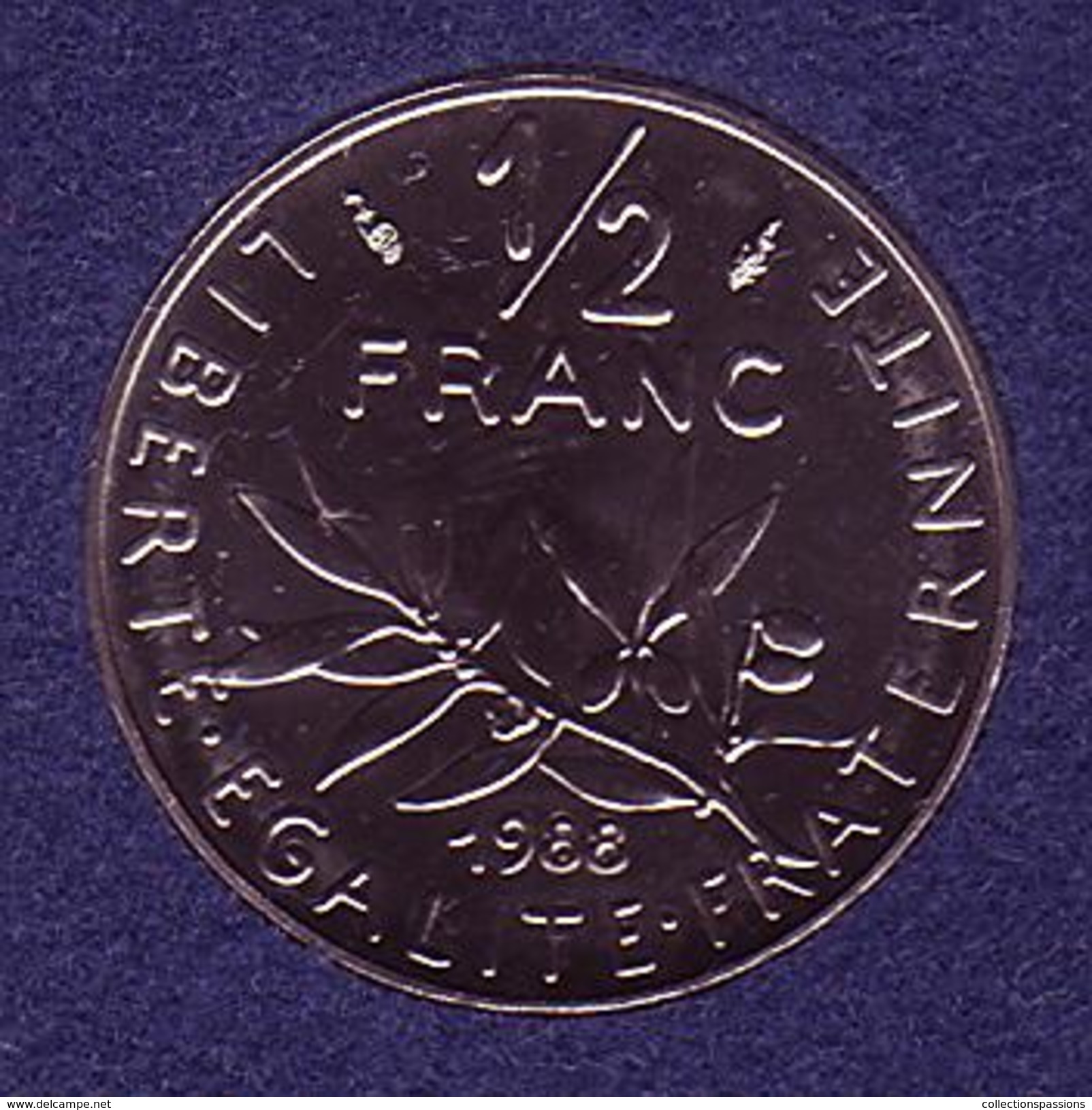 1/2 Franc Semeuse - 1988 - FDC - Monnaie Issue D'une Boite Fleurs De Coins - - 1/2 Franc