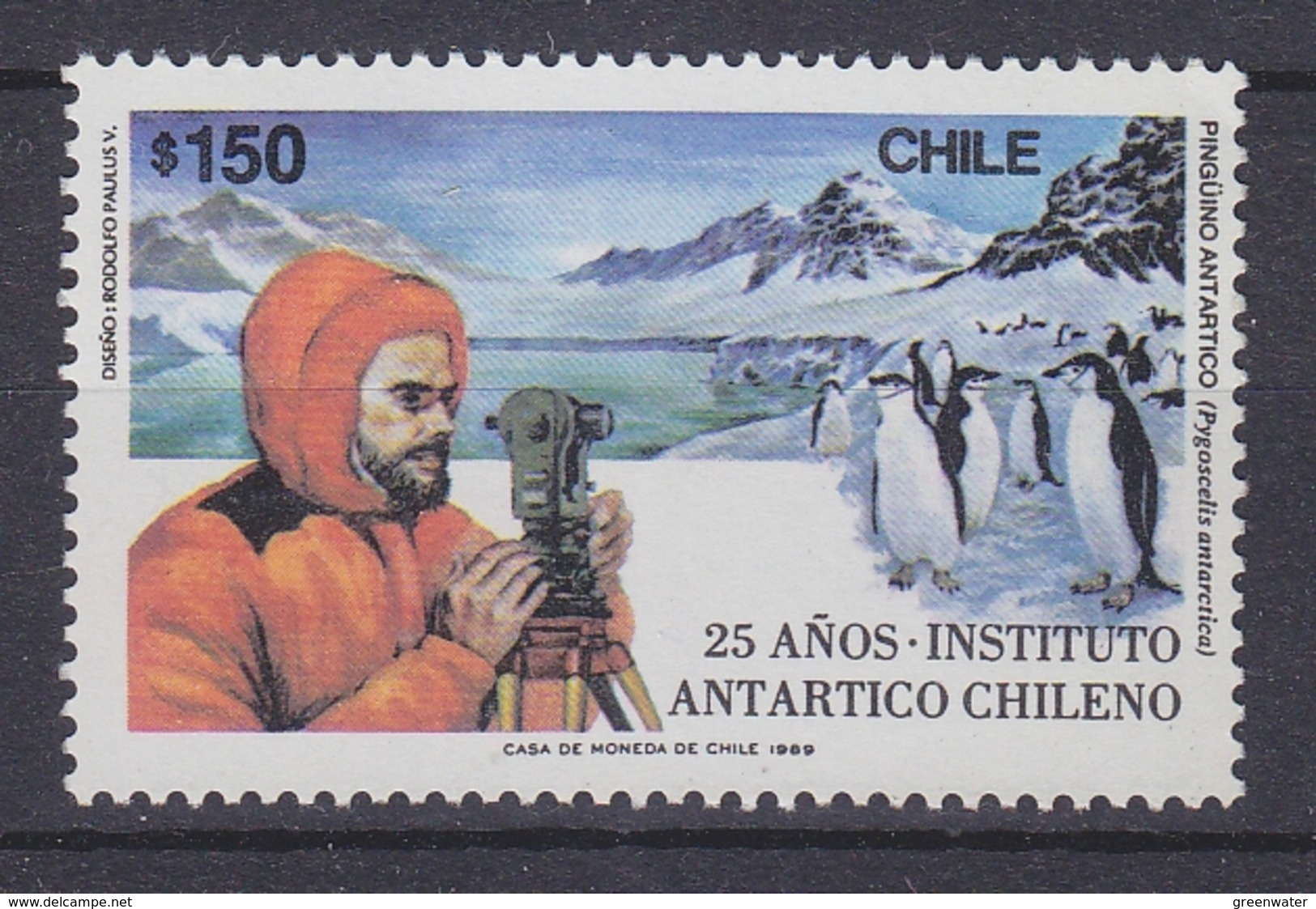 Chile 1989 Antarctica 25 Anos Instituto Antartico Chileno 1v  (34371) - Chili