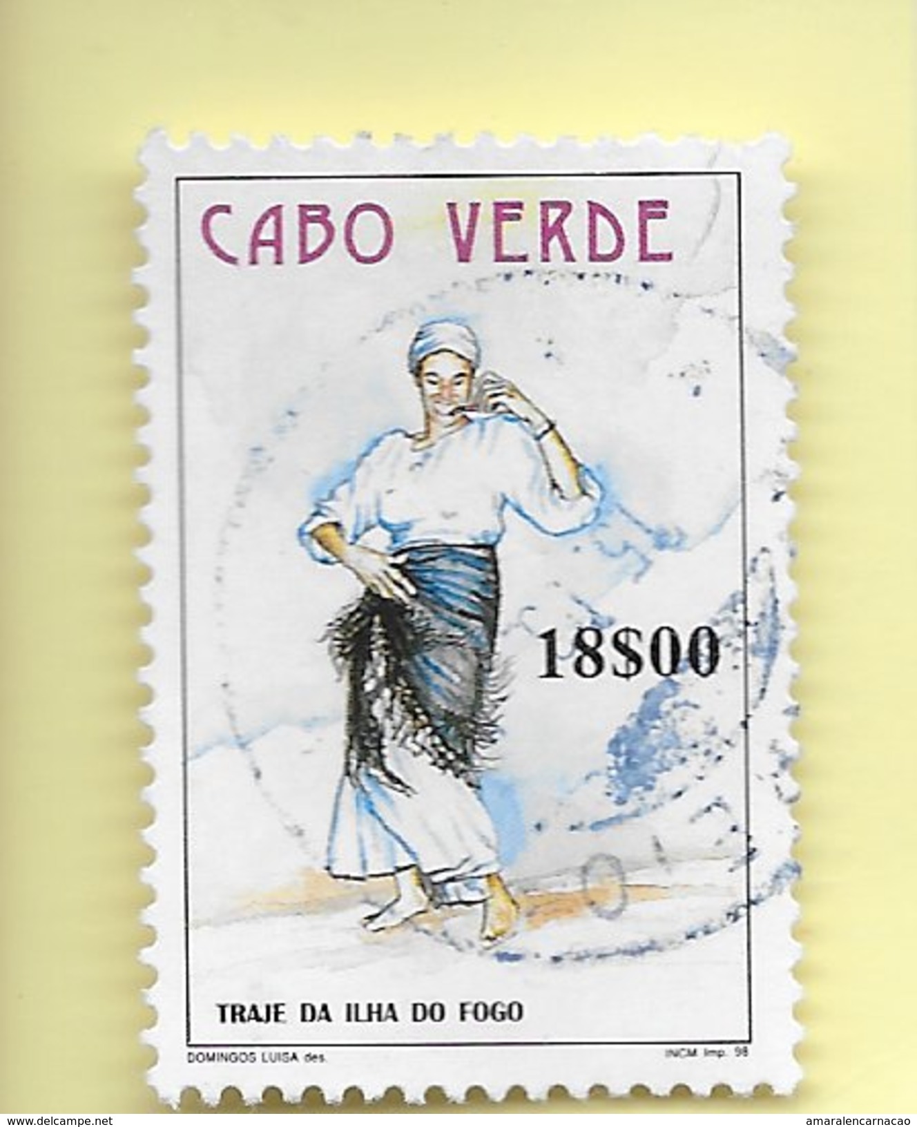 TIMBRES - STAMPS - CAP VERT / CAPE VERDE - 1998 - COSTUMES TYPIQUES - TIMBRE OBLITÉRÉ - Cape Verde