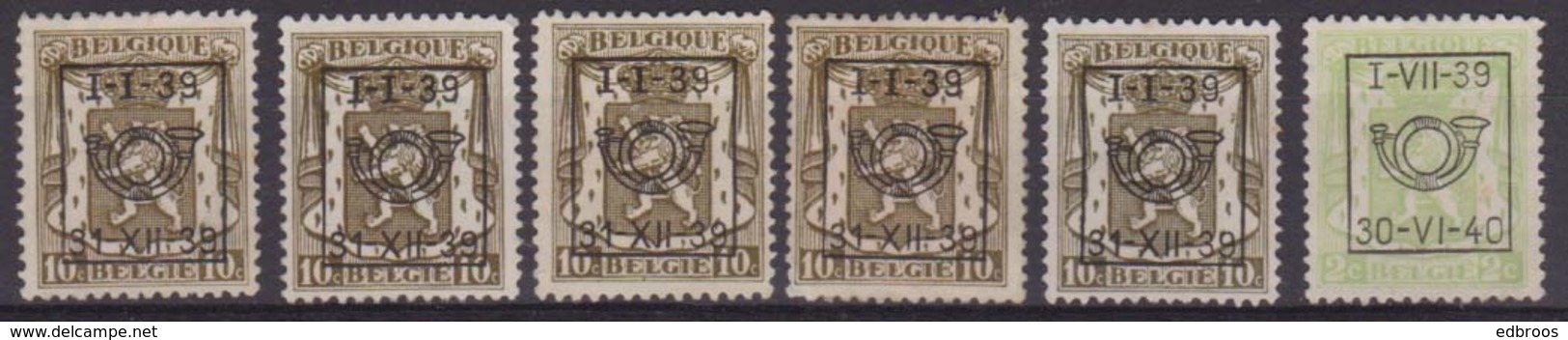 België/Belgique  Preo Typo 5x N° 421 + N° 428. - Typo Precancels 1936-51 (Small Seal Of The State)