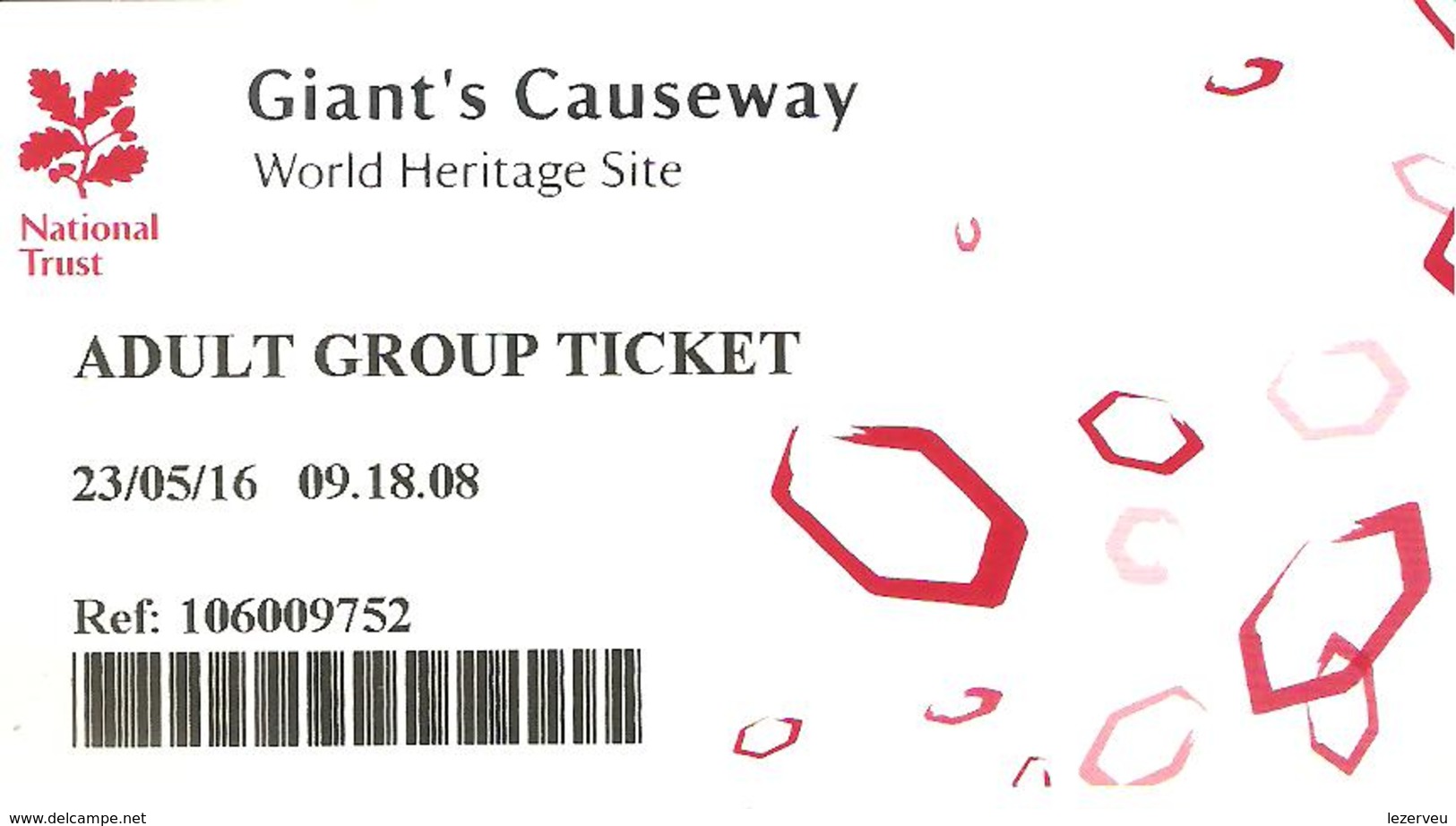 TICKET IRLANDE GIANT'S CAUSEWAY CHAUSSEE DES GEANTS Adult Group Ticket - Tickets - Vouchers