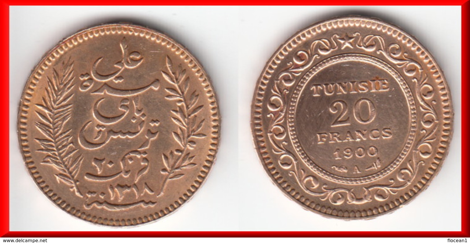 **** TUNISIE - TUNISIA - 20 FRANCS 1900 A PARIS - OR - GOLD **** EN ACHAT IMMEDIAT !!! - Túnez