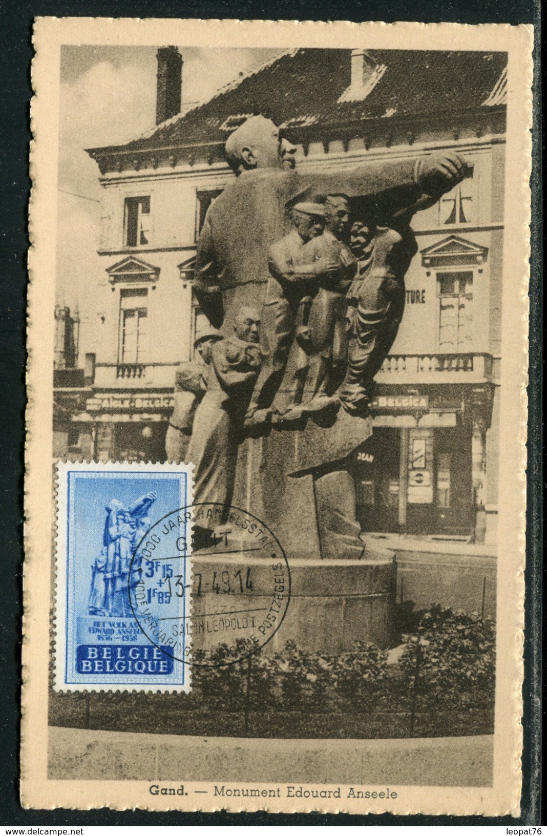 Belgique - Carte Postale Maximum 1949  Le Monument Anseele à Gent - 1934-1951