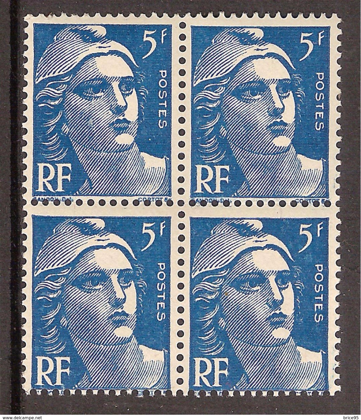 France Variété N° 719B ** Anneau De Lune Sur Le 4ème Timbre Sous "5" De "5F" - Neufs