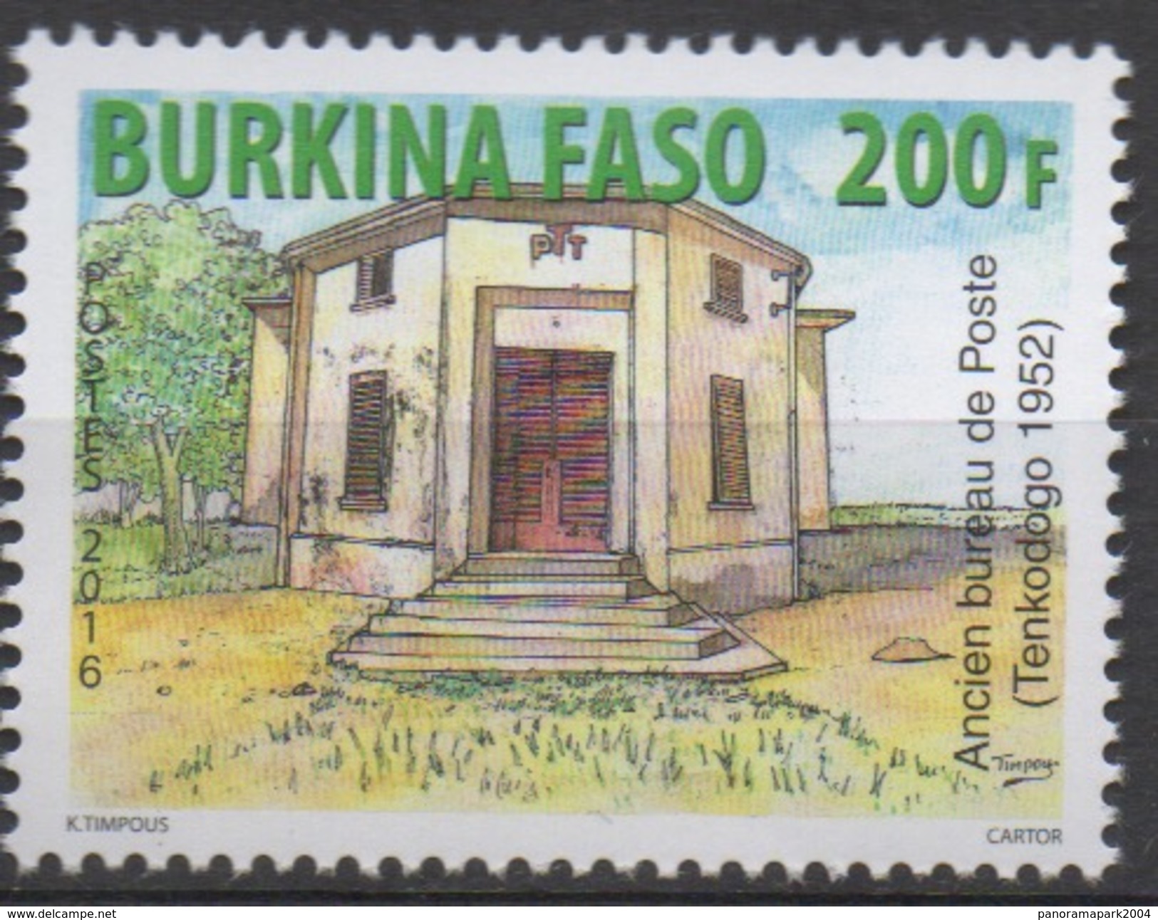 Burkina Faso 2016 Ancien Bureau De Poste Tenkodogo 1952 Post Office Postamt 1 Val. MNH - Burkina Faso (1984-...)