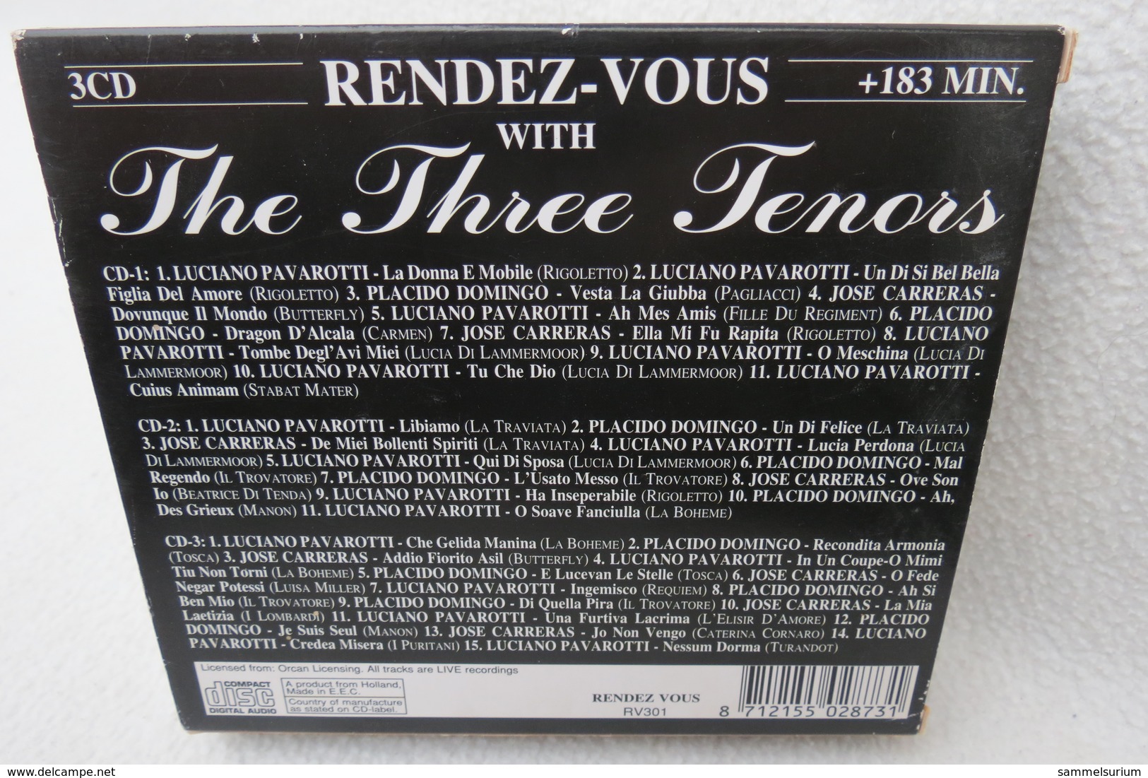 3 CD-Box "The Three Tenors" Rendez-Vous - Oper & Operette