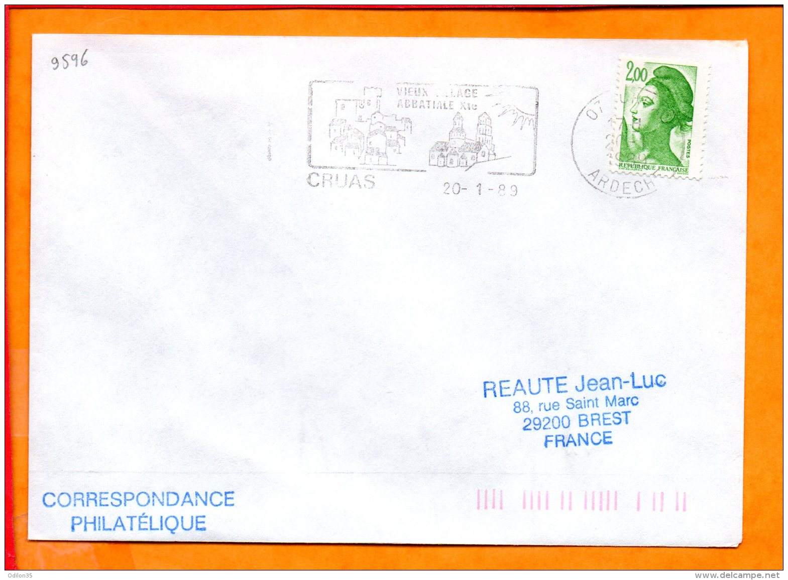 ARDECHE, Cruas, Flamme SCOTEM N°9596, "vieux Vilage Abbatiale XIe" - Mechanical Postmarks (Advertisement)