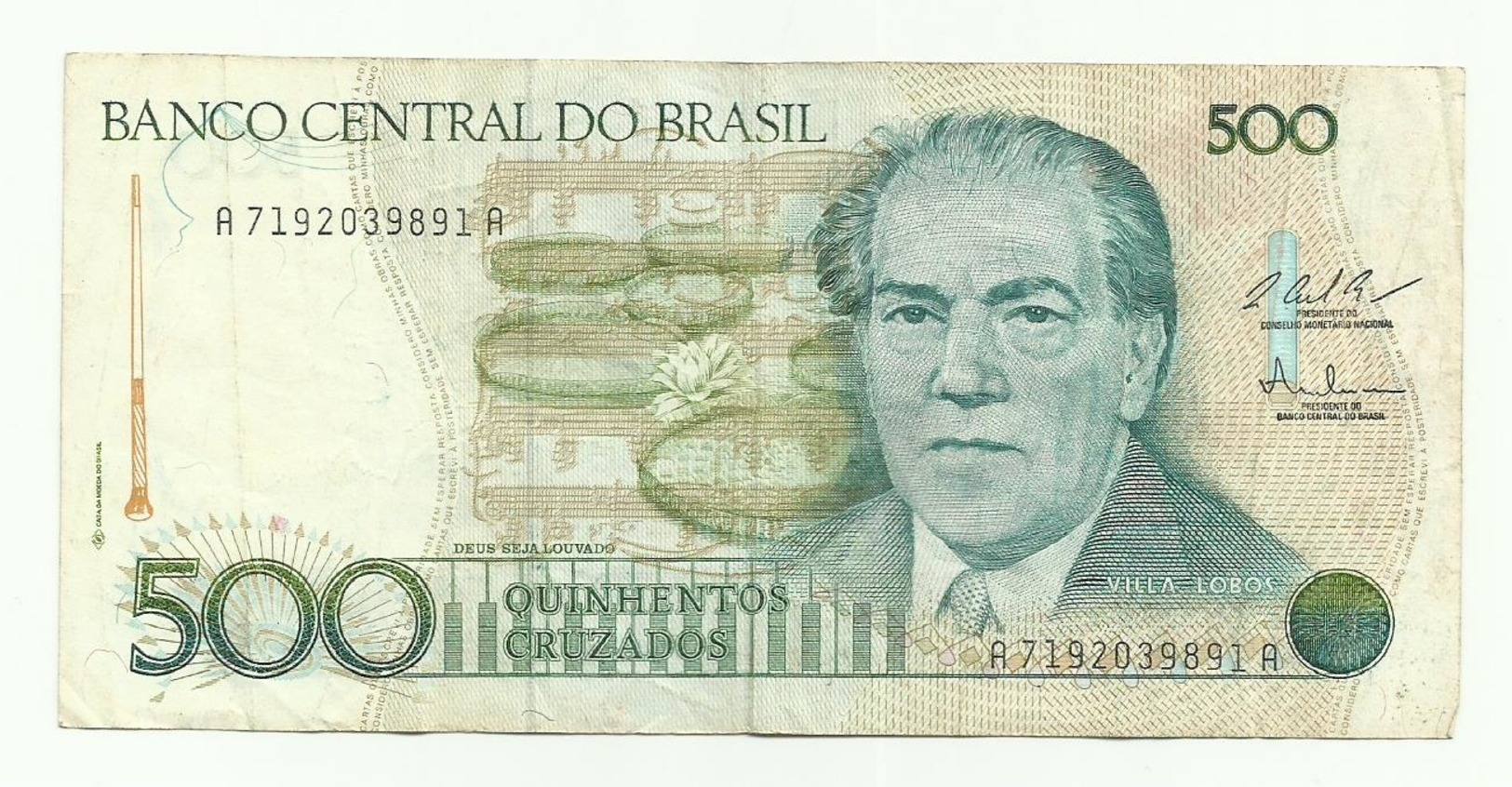 Billet Du Brésil De 500 Cruzados - Brazilië