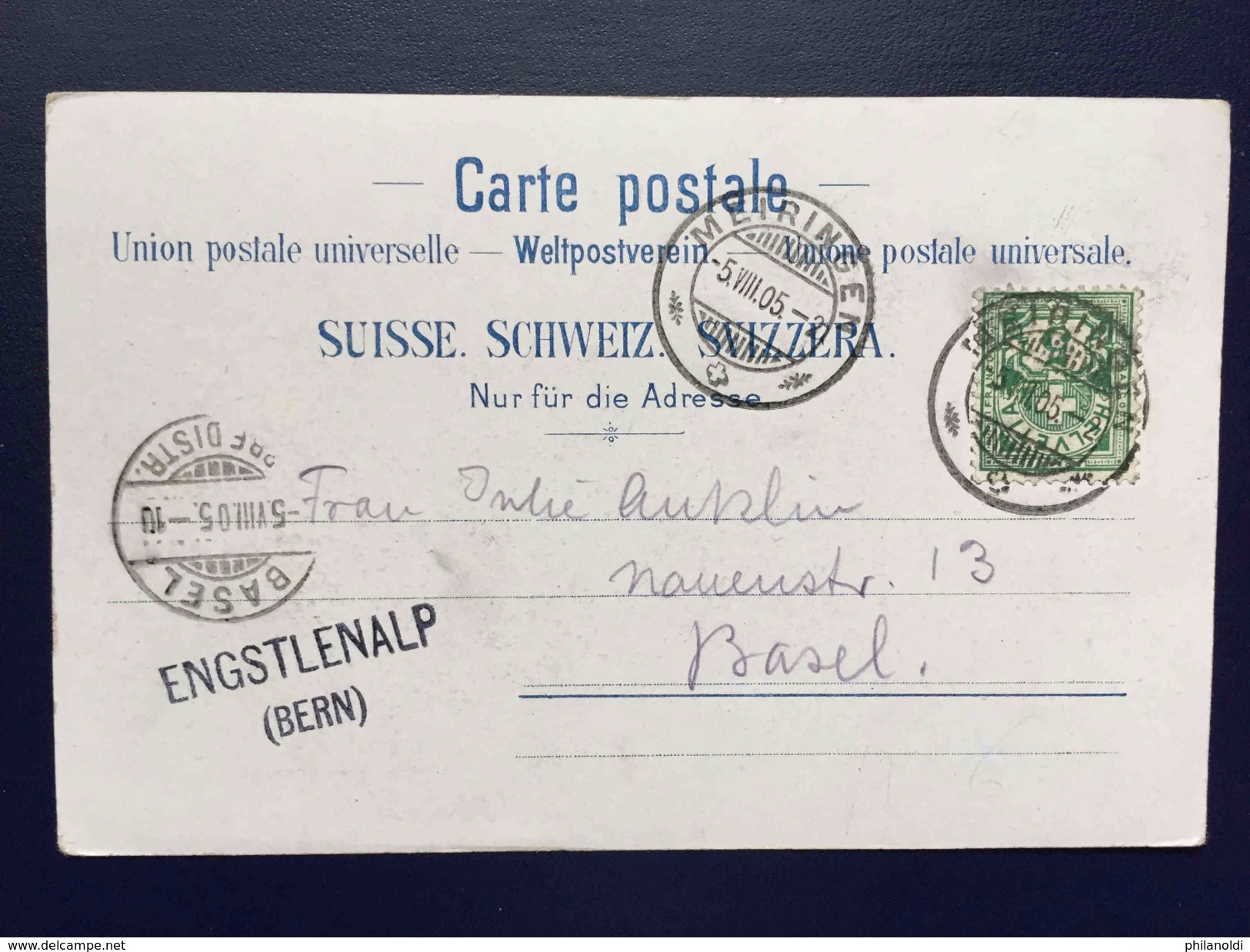 SUISSE 1905 MEIRINGEN + Cachet Linéaire Zeilen Stempel ENGSTLENALP BERN, Carte Postale See Mit Titlis Berner Oberland - Marcophilie