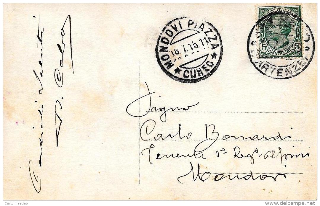 [DC3825] CPA - HUMOR - TIMBRO SUL RETRO MONDOVì PIAZZA - Viaggiata 1915 - Old Postcard - Humour