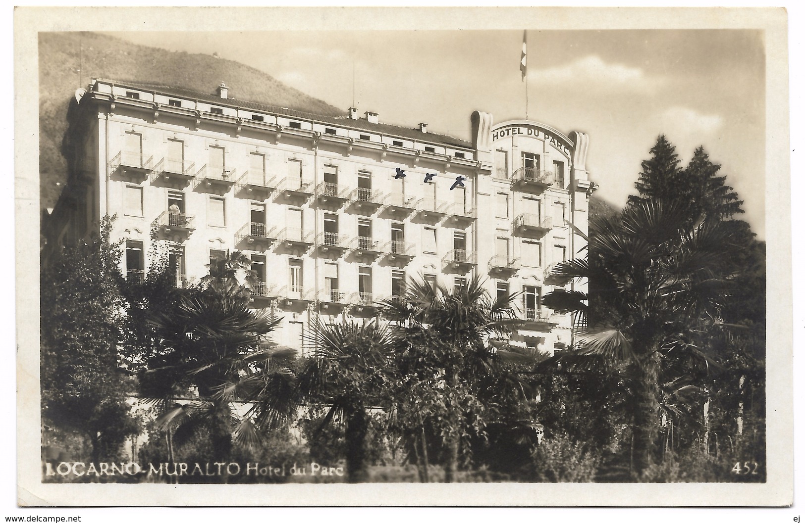 Locarno Muralto Hotel Du Parc - Real Photo - Eredi Alfredo Finzi - Postmark 1926 - Muralto