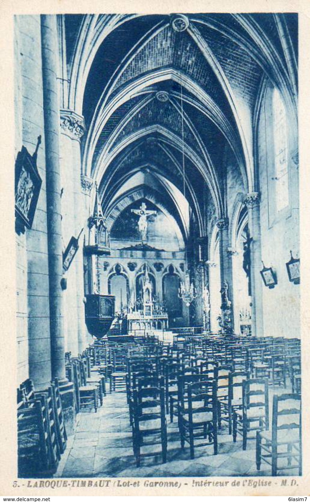 CPA - LAROQUE-TIMBAULT (47) - Aspect De L'intérieur De L'Eglise Dans Les Années 30 - Laroque Timbault