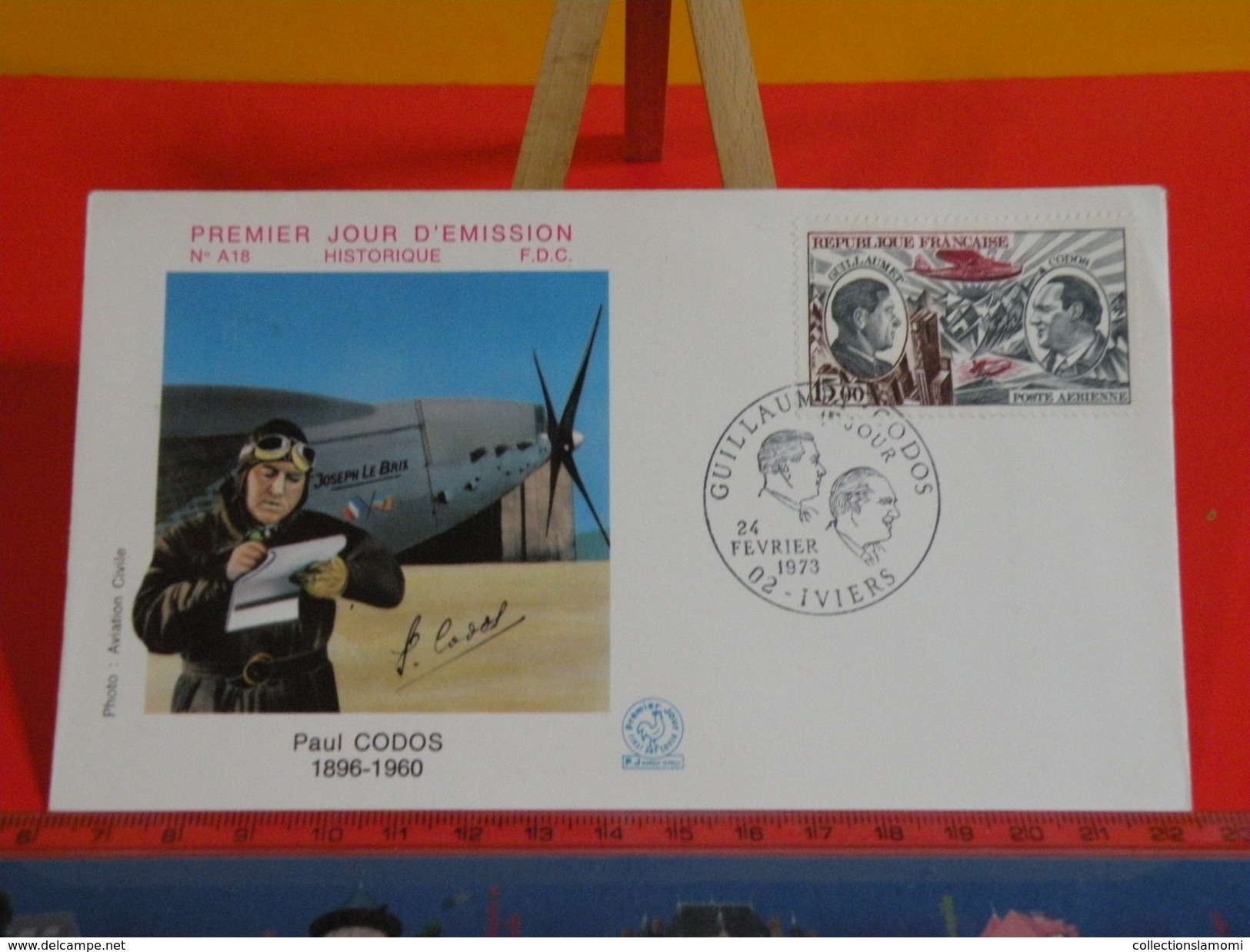 FDC > 1970-1979 > Paul Codos - Henri Guillaumet - 02 Iviers - 24.2.1973 - 1er Jour.Coté 35 &euro; - 1970-1979