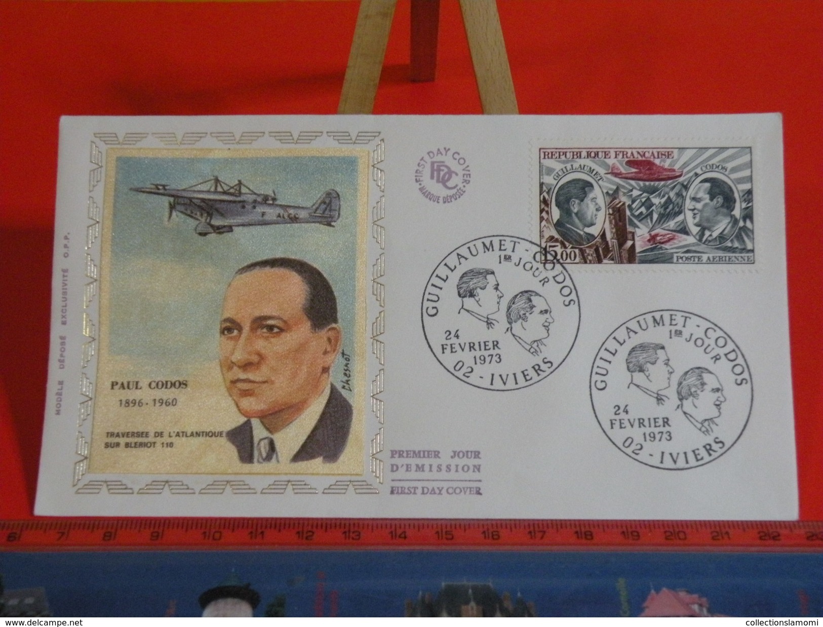 FDC > 1970-1979 > Paul Codos - Henri Guillaumet - 02 Iviers - 24.2.1973 - 1er Jour.Coté 35 &euro; - 1970-1979